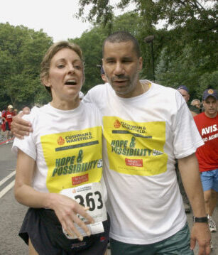 Trisha Meili, victim of a 1989 rape and beating in Central Park, during a charity run in the park in 2003