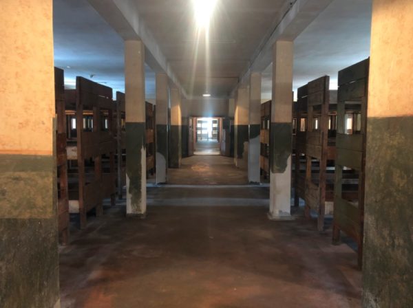 A prisoners' room at the Auschwitz concentration camp.