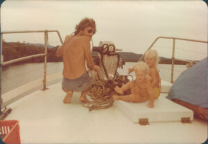 "Lee" Lafferty, with daughters Jessie and Kianna, in Australia. 