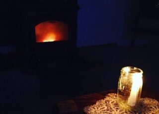 The unexpected benefits of a springtime blizzard: reading a book by candlelight