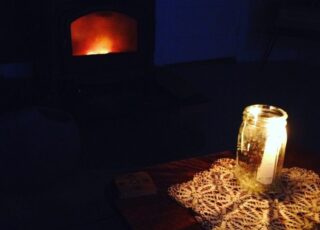 The unexpected benefits of a springtime blizzard: reading a book by candlelight