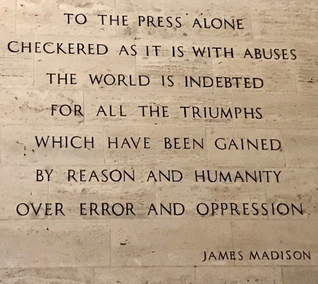 Image for “To the press alone, checkered as it is with abuses, the world is indebted for all the triumphs which have been gained by reason and humanity over error and oppression.”