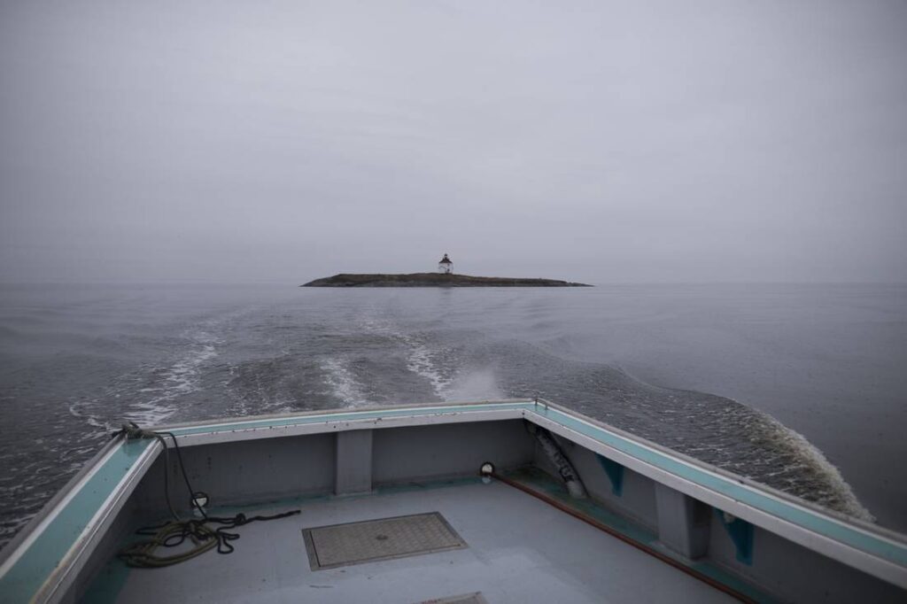 The Queensport Lighthouse on Rook Island. The lighthouse gets name-dropped in the first line of Stan Rogers’s song: ‘We just lost sight of the Queensport light down the bay before us.’ 