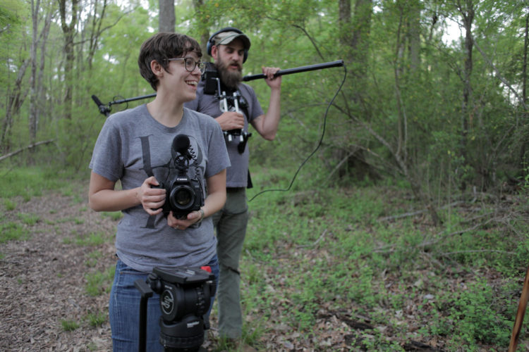 Reporter Casey Parks in the field