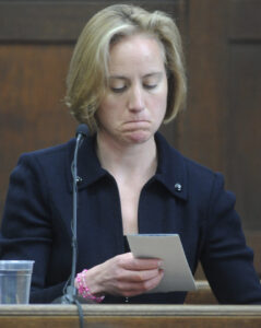 Sandra Boss, ex-wife of Christian Karl Gerhartsreiter, testifies in his kidnapping trial. 