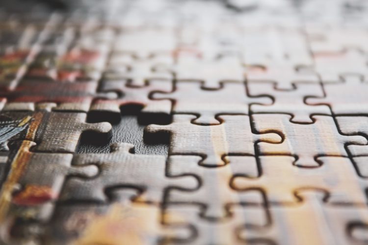 Jigsaw puzzle with a missing piece