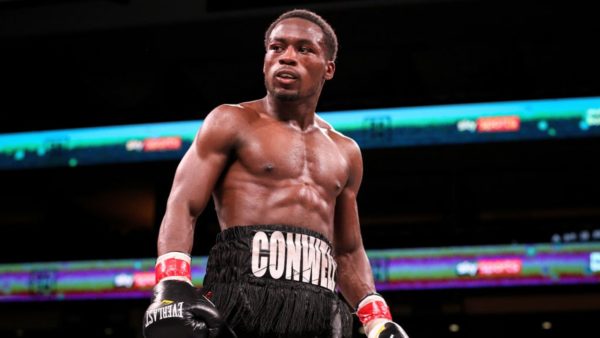 Boxer Charle Conwell in the ring after the punch that resulted in opponent Patrick Day's death