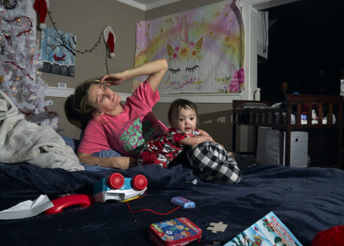 Mayron Hollis with her infant daughter, Elayna, on Christmas day.