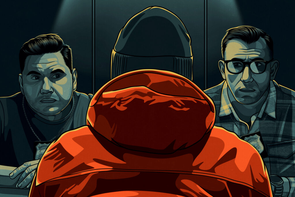 "Snitch City" illustration by J.D. Paulsen for The Boston Globe