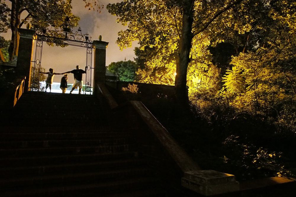 Billy Garcia enjoys an evening walk in the Bronx with his children Esmeralda and Jeremy