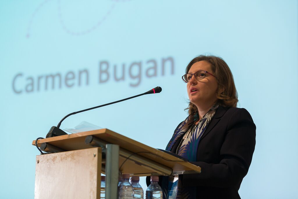 Carmen Bugan at the The Power of Storytelling international conference in Bucharest.