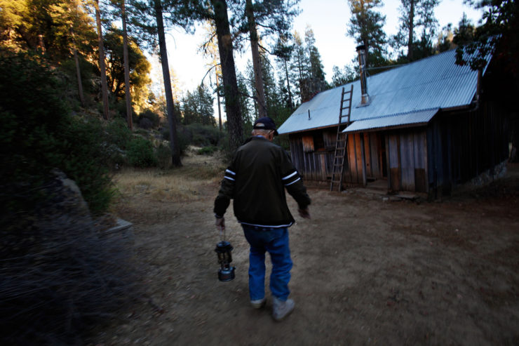 Jack English at his cabin near Big Sur. 
Photo by Barbara Davidson / Los Angeles Times.