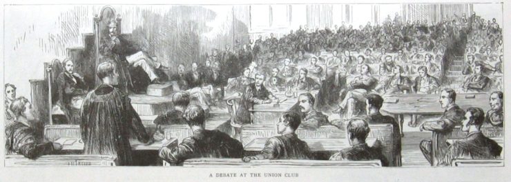 An illustration of a debate society.