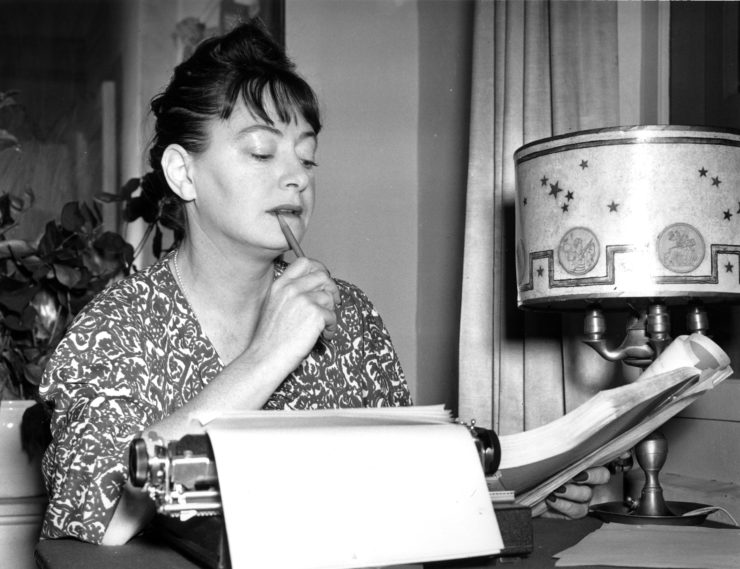 Dorothy Parker is shown at the typewriter in this   1941 photo. 