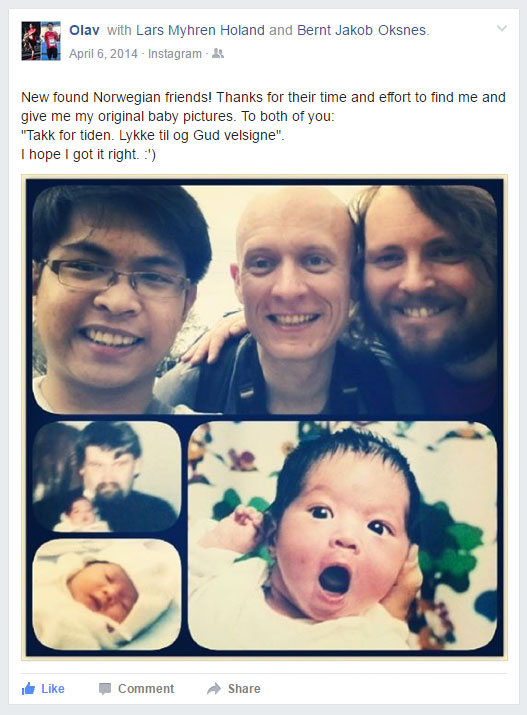 Victor Olav posts on Instagram about his birth story.