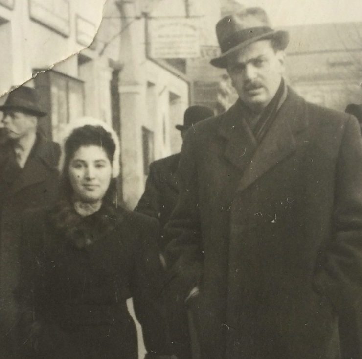 Robert Berkowitz's mother, Pauline Herzek, with composer Lajos Delej in Hungary.
