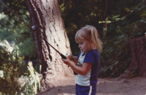 Katie, age three, during a visit to her father’s home in Washington, in the summer of 1982. 