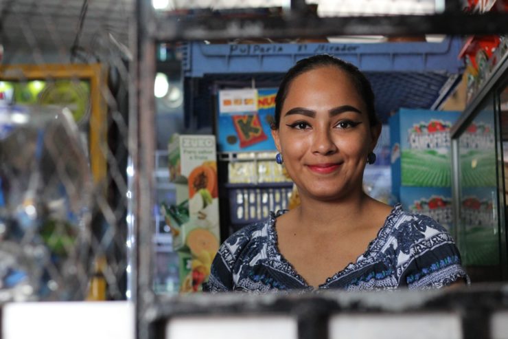Gabriela Elizabeth Moncada Amador, 21, helps pull the weight at her mother's convenience store in Tegucigalpa, Honduras. "There are many hard-working women here in Honduras," she says. (The International Women’s Media Foundation supported Amaris Castillo’s reporting from Honduras)