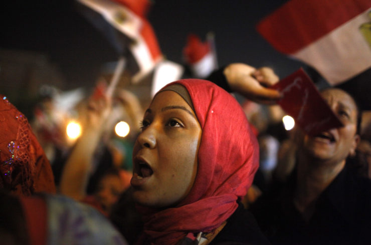 Protesters chant anti-Mursi and anti-Muslim Brotherhood slogans as they wait in Tahrir Square in Cairo ahead of a public address by President Mohamed Mursi in June 2013. Social media helps movements like the Egyptian revolution gather force, but it didn't bring agreement on a new direction for the country