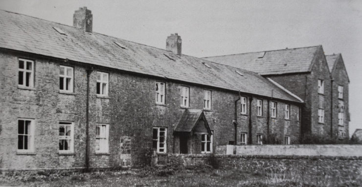 Reproduction of an archive photograph of the Bon Secours Mother and Baby Home in Tuam, taken in 1950s. 