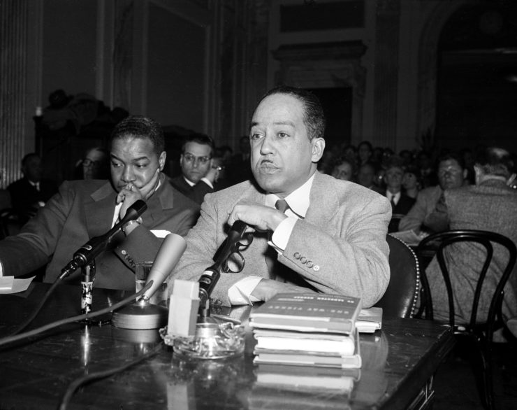 An inscrption in the book by author Langston Hughes, shown here speaking before the House Un-American Activities Committee in 1953, sent writer Kathryn Schulz on a search for Kelley.
