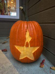 Kim Cross' son asked for a "Hamilton" themed pumpkin this Halloween. She happily carved.