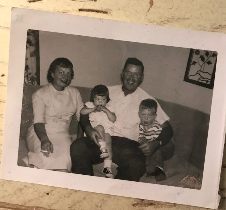 The Sheehan family in Nevada, Iowa, 1960. From left: Betty, Kitty, Tom and Dan.