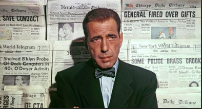 Humphrey Bogart as the editor in "Deadline USA"