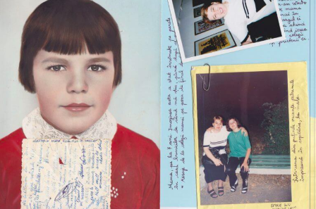 A childhood photo of the author found with other photos, letters and postcards at her family home.