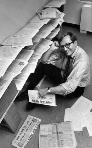 Seymour M. Hersh at Dispatch News Service in Washington, after being awarded the 1970 Pulitzer Prize for international reporting. Hersh disclosed the cover-up of the massacre of Vietnamese civilians at My Lai during the Vietnam War.