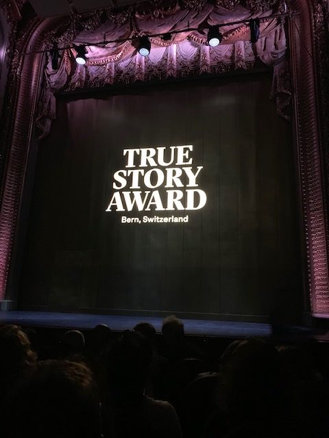 The stage of the opera house in Bern, Switzerland, waiting for the curtain to open on the first True Story Award celebration.