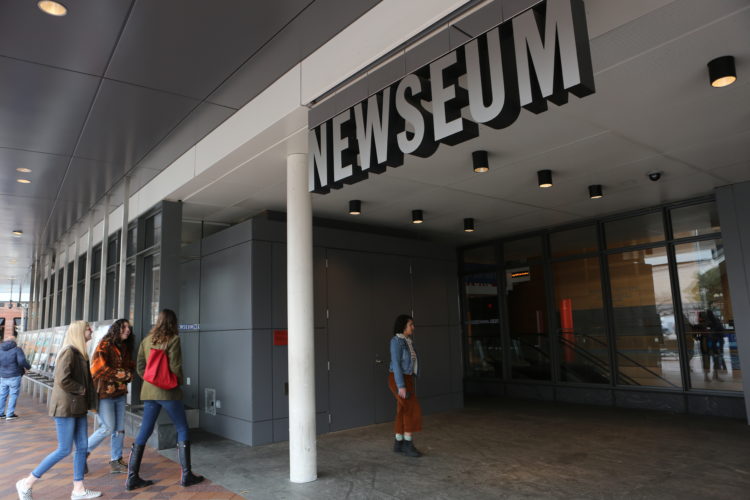 The entry to the Newseum, on Pennsylvania Avenue in Washington D.C.