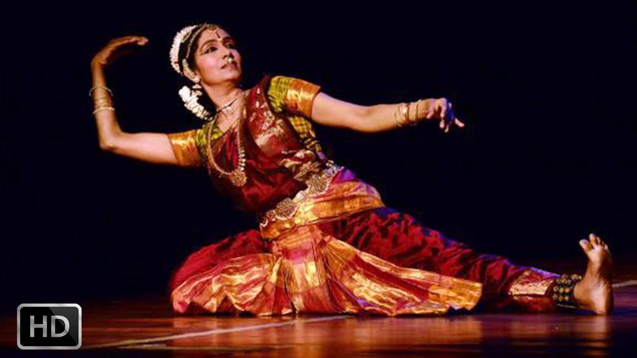 A woman performs an Indian classical dance form known as Bharatanatyam.