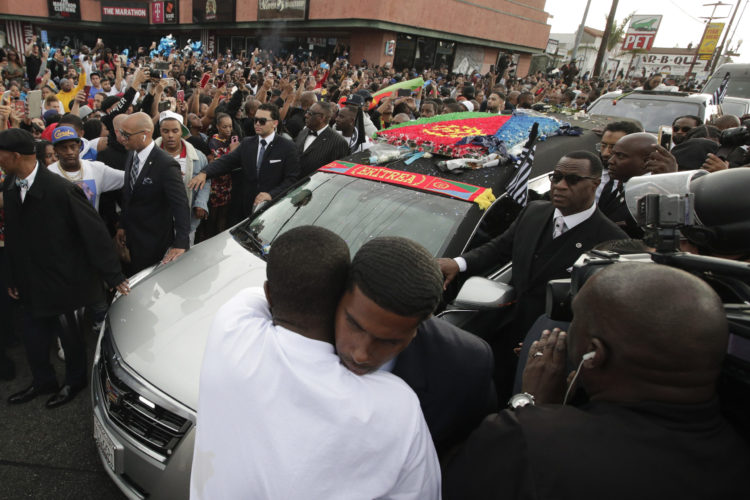 Funeral procession in South Los Angeles for rapper and activist Nipsey Hussle