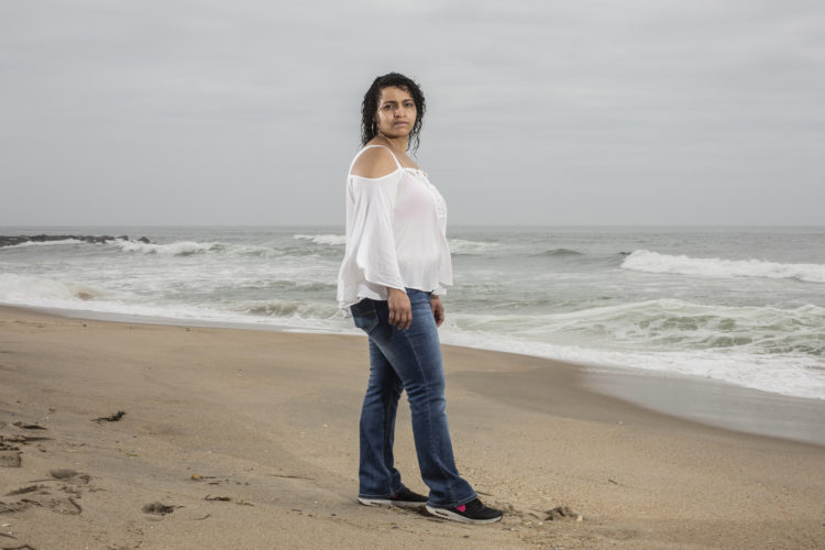 Colombian immigrant Tatiana Angulo on the beach in Asbury Park, N.J., in late May.