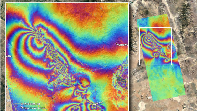 NASA satellite imaging of an earthquake