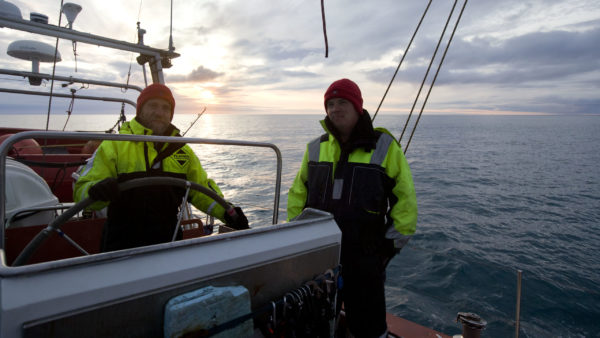 Crew aboard the Alter Ego on the Barents Sea