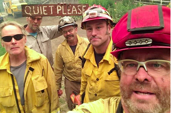 Members of the Breitenbush Fire Department who fought the Beachie Creek Fire in Oregon