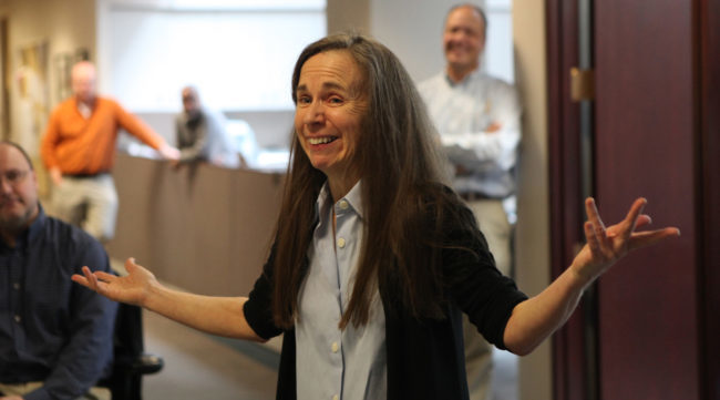 Mary Schmich of the Chicago Tribune when she won the 2012 Pulitzer Prize in commentary