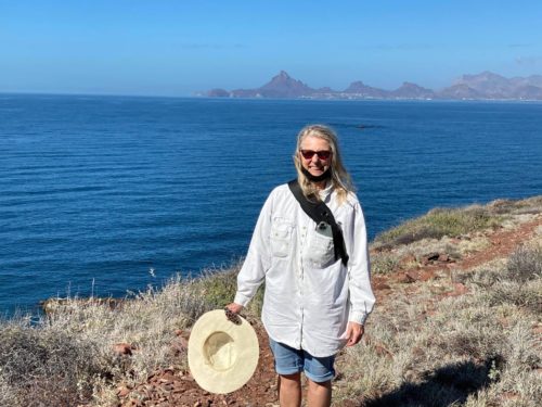 Cathy Henkel on the beach in Sonora, Mexico.
