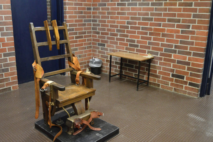 The electric chair at the state prison in South Carolina