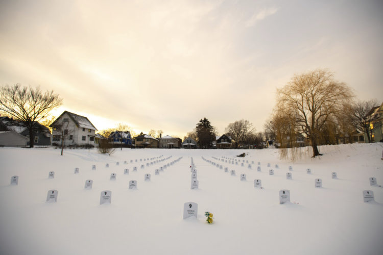 A memorial cemetery in Minneapolis to black people killed by police
