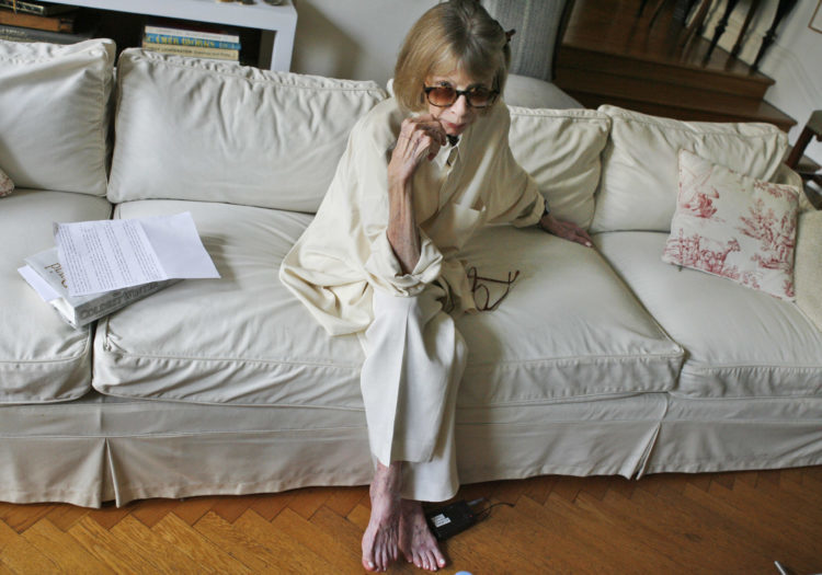 Writer Joan Didion in her New York apartment in 2007