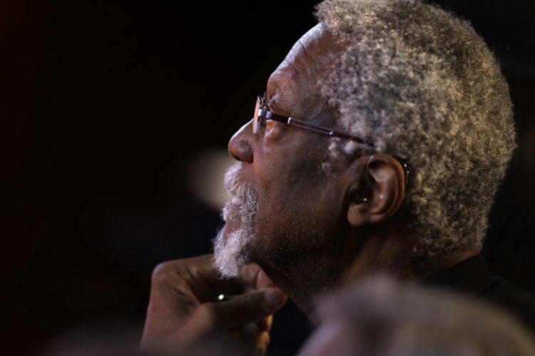 A 2013 photo of basketball great and civil rights activist Bill Russell who died July 31, 2022, at 88
