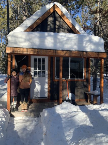 Author Kim Cross and her mother at a cabin in Idaho