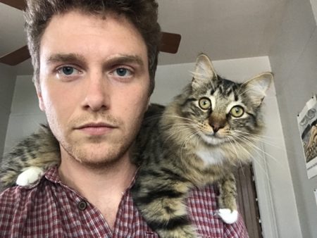Storyboard contributor Philip Kiefer and his cat, Hank
