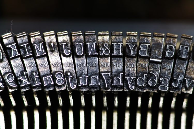 Vintage typewriter striker bars
