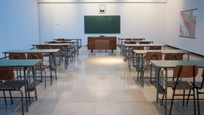Photo of an empty classroom