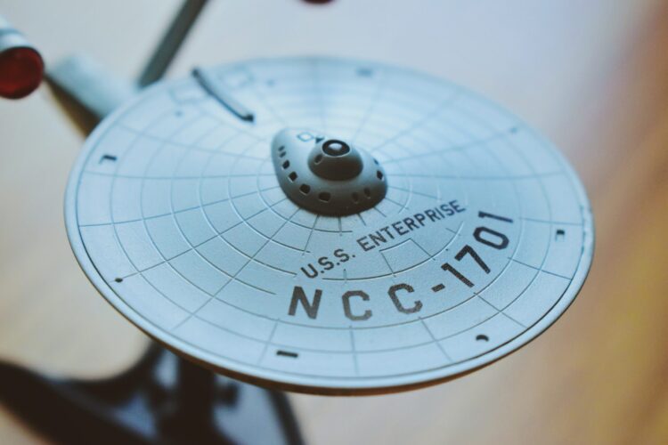 Photo of a model of the Enterprise from "Star Trek"