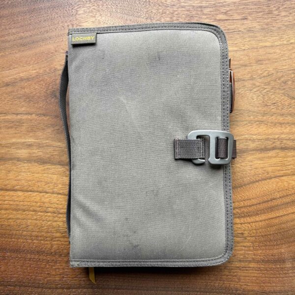 Waxed field journal with room for Moleskin notebooks.